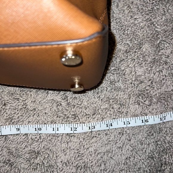 Michael Kors Florence Leather Handbag Satchel Saffiano Acorn Brown Tan EUC - Picture 8 of 11